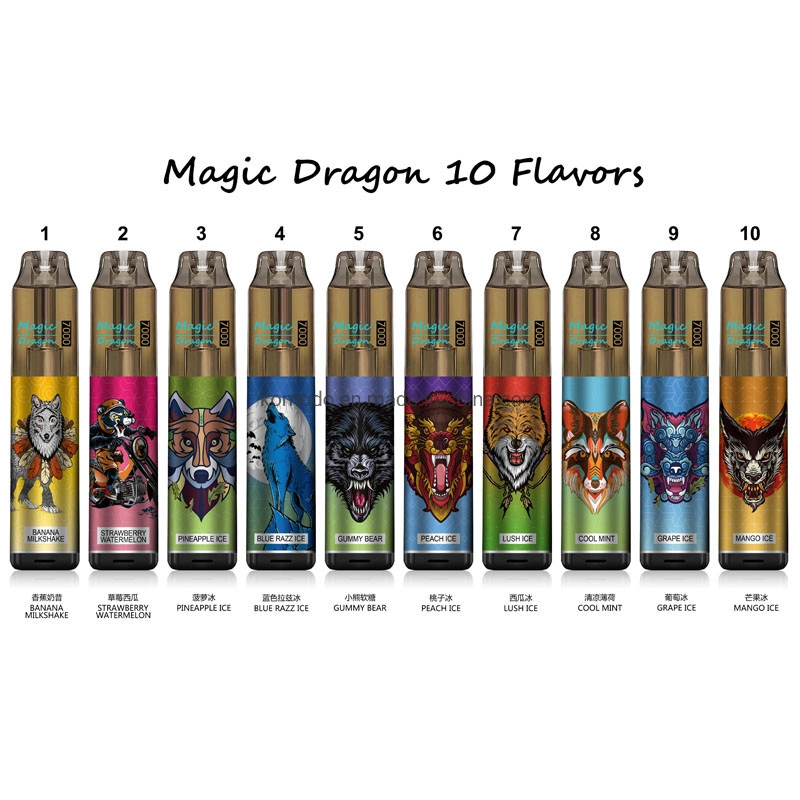 Magic Dragon 7000 Puffs Disposable Vape Pen 850mAh Type C Rechargeable E Cigarette 16ml Prefilled Pod
