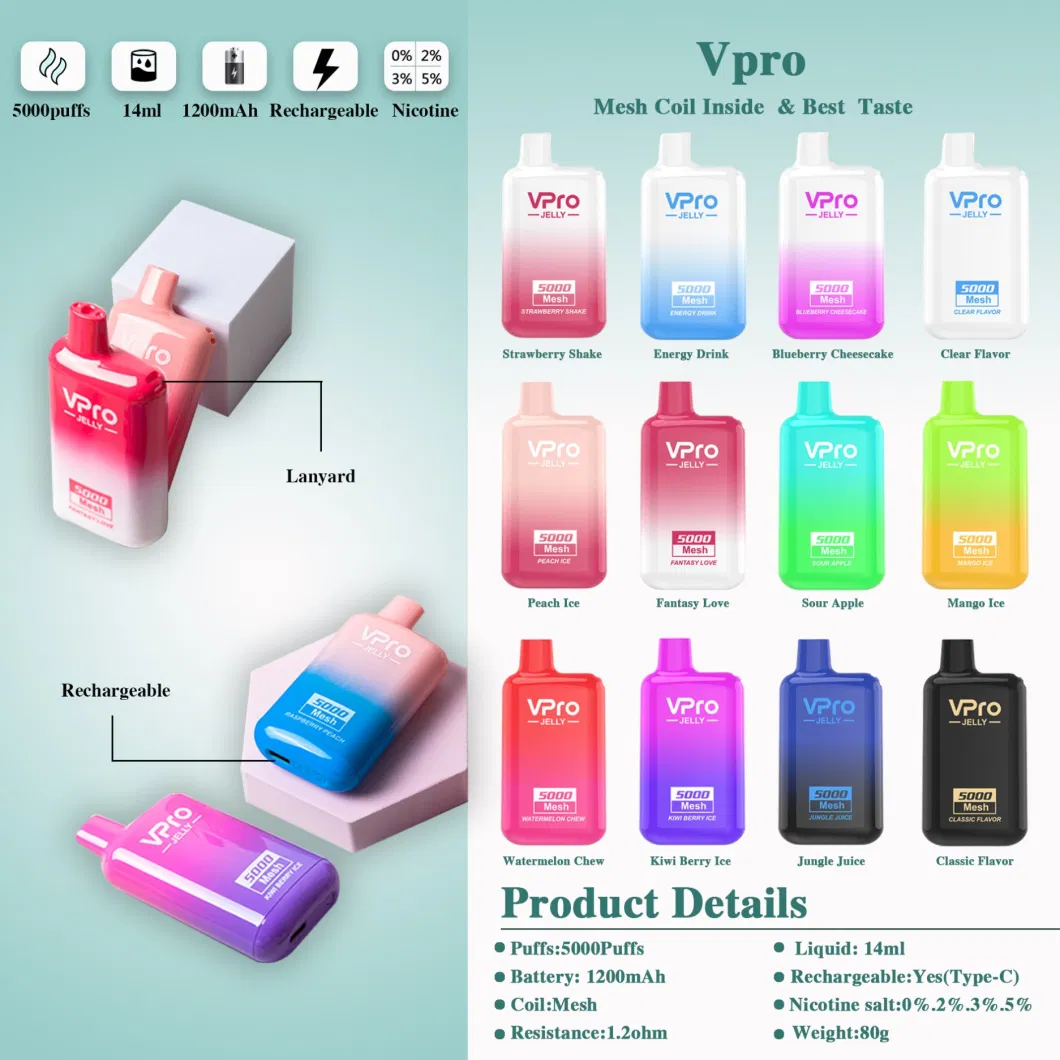 Wholesale Price Latest Disposable Vape Pod Device with 5000puffs Custom Logo Prefilled Pods