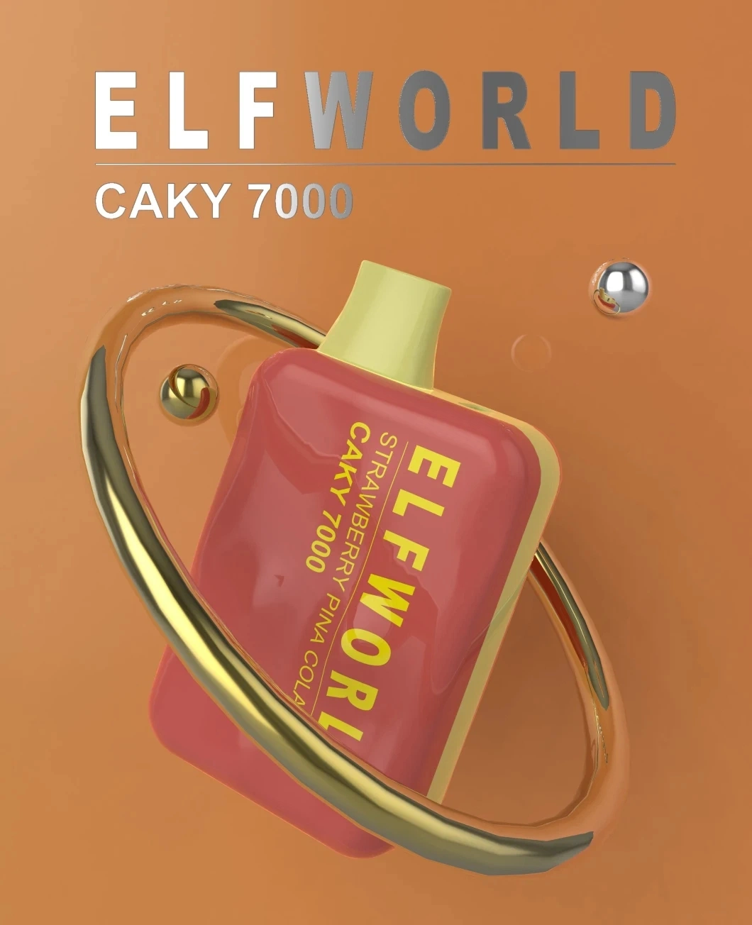 Original Elfworld Caky 7000 Puffs 14ml Prefilled Rechargeable Battery E Cigarette Pen Wholesale Disposable Vape