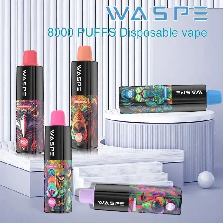 Original Pod Vape Waspe 8000 Puffs E-Cigarette Miou Puff Bar E Liquid Red Bull Ice Disposable Vape