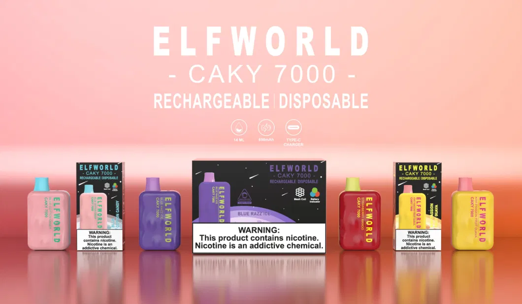 OEM ODM Wholesale Disposable Vapes USA Elf World Caky7000 Puffs